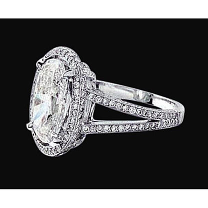 3.50 Ct. Oval 2 Row Diamond Royal Engagement Ring