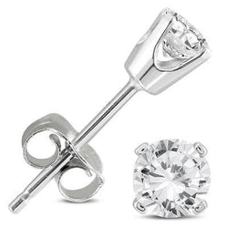 3.80 Carats Natural Earth Mined Diamonds Studs Earrings White Gold