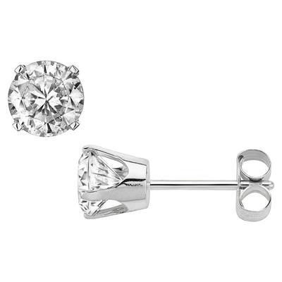 natural round diamond 3.80ct earring front view