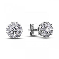 3.80 Ct Sparkling Round Cut Diamonds Lady Studs Earring White Gold