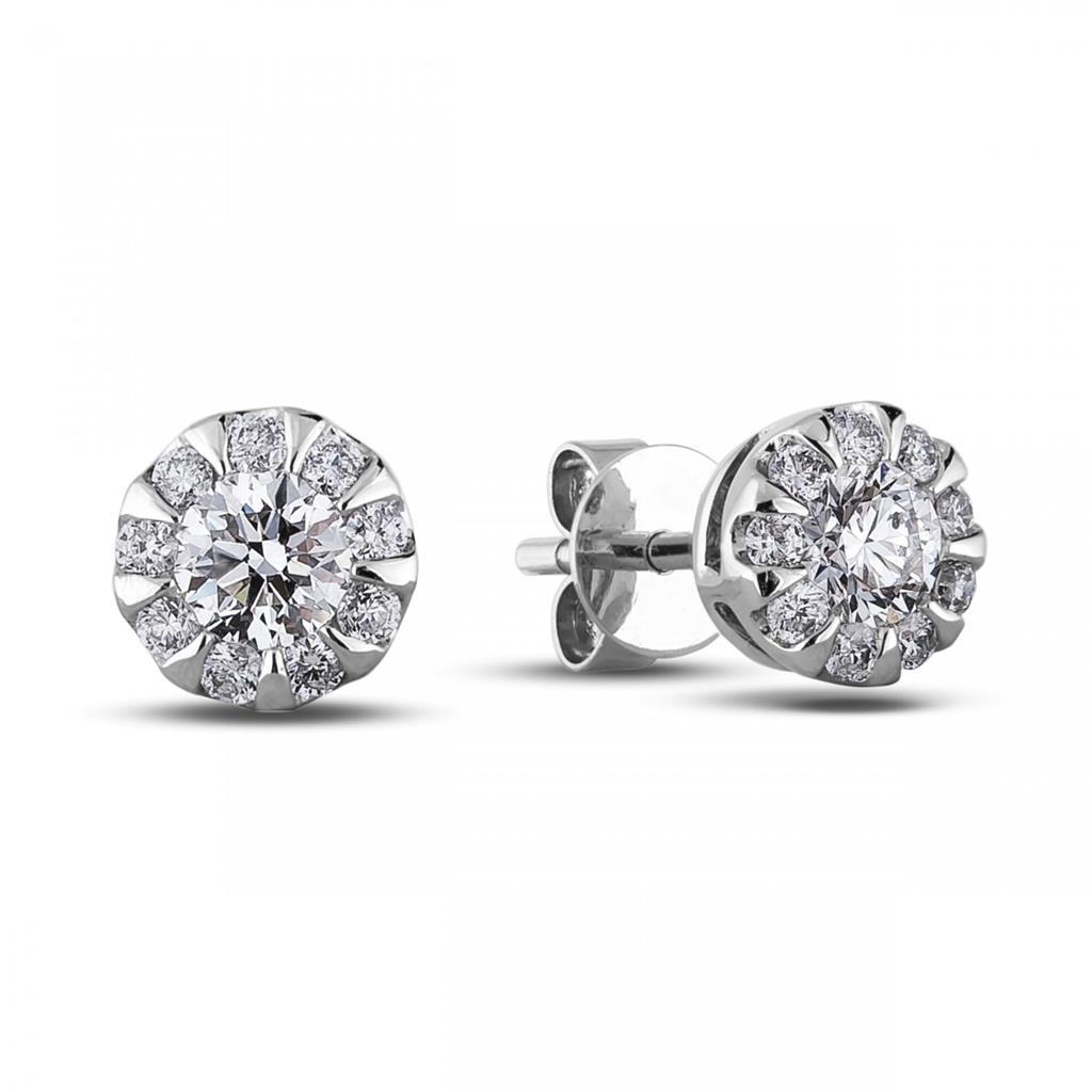 3.80 Ct Sparkling Round Cut Diamonds Lady Studs Earring White Gold Stud Earrings