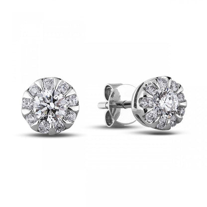 3.80 Ct Sparkling Round Cut Diamonds Lady Studs Earring White Gold Stud Earrings