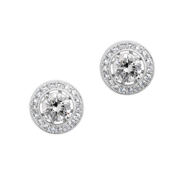 New Sparkling Round Cut Halo Diamonds Stud Earrings New 