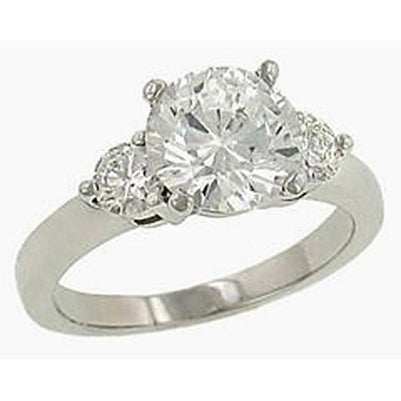 3.80 Ct. Diamonds 3 Prong Ring 3 Stone White Gold Ring Three Stone Ring