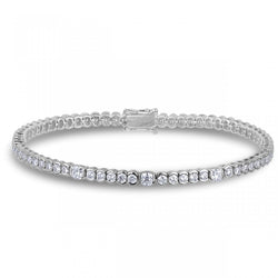 Genuine  6.30 Carats Sparkling Diamonds Women Tennis Bracelet Gold White 14K