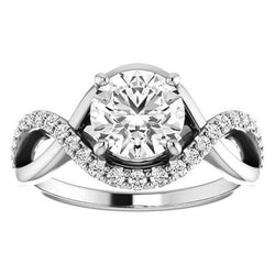 Real  3.90 Carats Diamond Engagement Ring Twisted Shank Jewelry