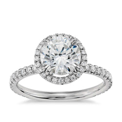 3.90 Carats Brilliant Cut Sparkling Diamond Engagement Ring Halo
