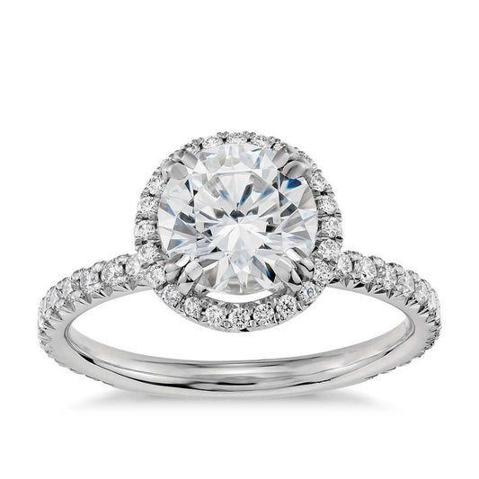 3.90 Ct Brilliant Cut Sparkling Diamonds Engagement Ring Halo White Gold Halo Ring