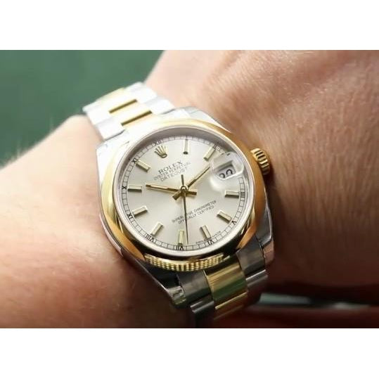 Rolex Midsize Rolex Datejust 31Mm Watch Ss& Yellow Gold Bracelet Smooth