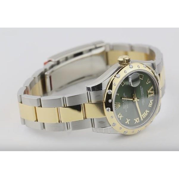 Rolex Rolex Datejust 31 Mm Midsize Watch Green Dial Ss & Yellow Gold