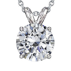 3 Carats Diamond Solitaire Style Pendant With Chain