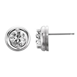 3 Carats Gold Natural Earth Mined Diamond Studs Old Miners Prong Set