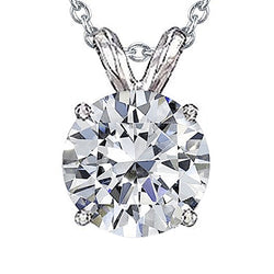 3 Carats Natural Diamond Solitaire Style Pendant With Chain