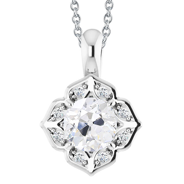 3 Carats Diamond Pendant Old Miner With Chain Slide