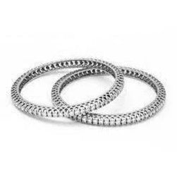 2.80 Ct Round Natural Earth Mined Diamond Bangle 14K White Gold Jewelry