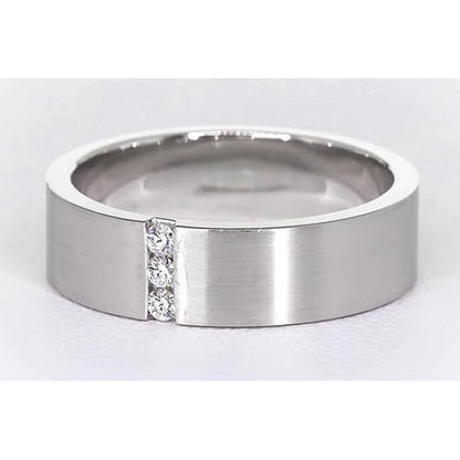 3 Diamonds Tension Set Anniversary Band Thick Shank 0.15 Carats