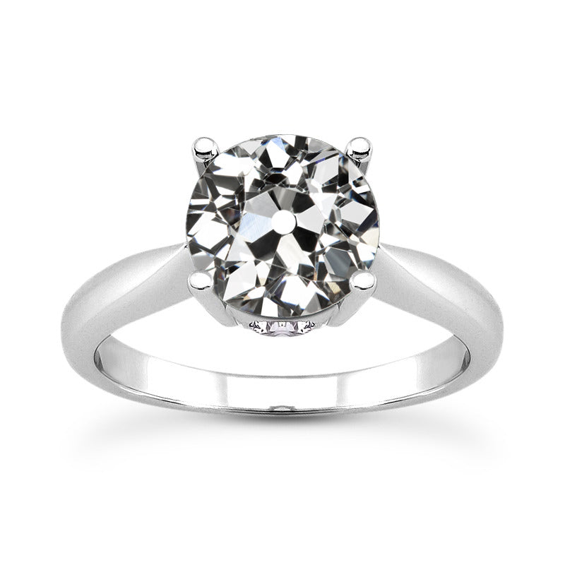 Amazing 3 Stone Anniversary Ring Old Miner Cut Diamond