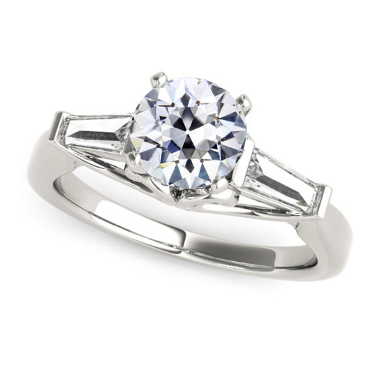 3 Stone Old Miner Cut Diamond Ring