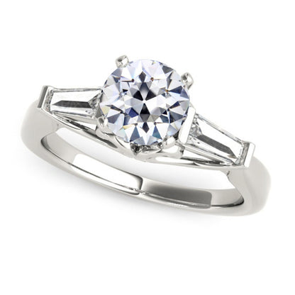 3 Stone Old Miner Cut Diamond Ring