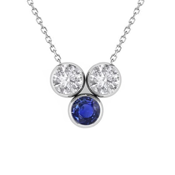 Pendant Round Sri Lanka Sapphire & Diamond