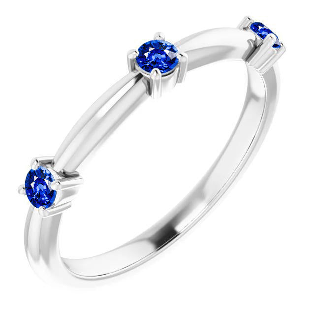 3 Stone Ring Anniversary amazing  Ceylon Sapphire Jewelry New