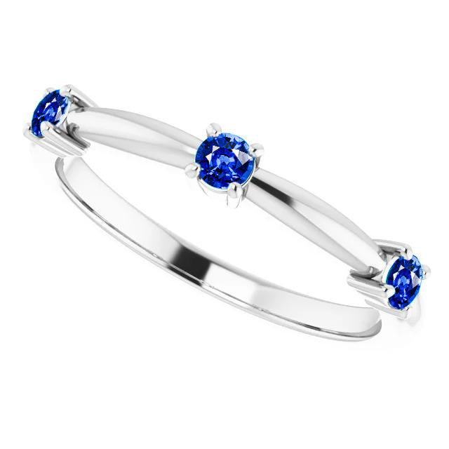 3 Stone Ring Anniversary amazing  Ceylon Sapphire Jewelry New