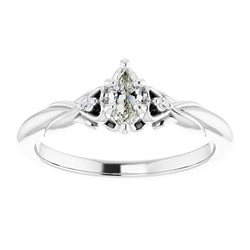 3 Stone Round & Pear Old Mine Cut Diamond Ring 2 Carats Gold