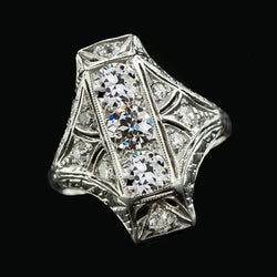 3 Stone Style Round Old Miner Genuine Natural Earth Mined Diamond Ring 4 Carats Milgrain Shank