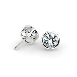 3 Carats Certified Lab Grown Diamonds Lady Stud Earrings 14K White Gold