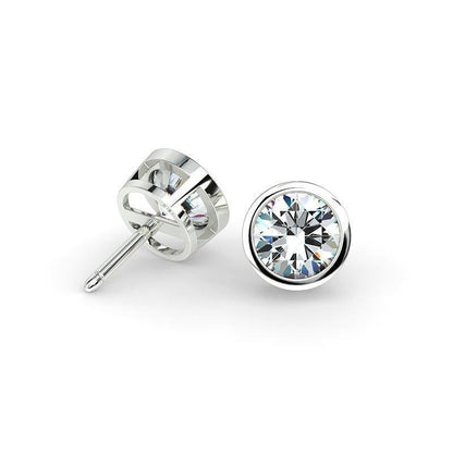 3 Carats GIA Certified Lab Grown Diamonds Lady Stud Earrings 14K White Gold