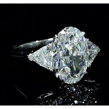 3 Stone Lab Grown Diamond Engagement Ring 8 Carats