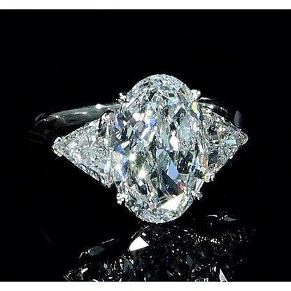 3 Stone Lab Grown Diamond Engagement Ring 8 Carats