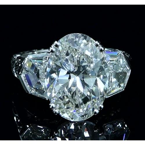 3 Stone Lab Grown Diamond Engagement Ring 8 Carats Vintage Style Jewelry New Three Stone Ring