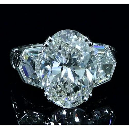 3 Stone Lab Grown Diamond Engagement Ring 8 Carats Vintage Style Jewelry New Three Stone Ring