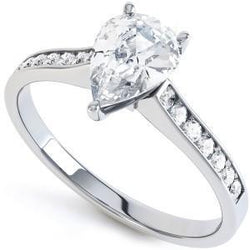 3 Ct Pear And Round Cut Sparkling Diamonds Wedding Ring