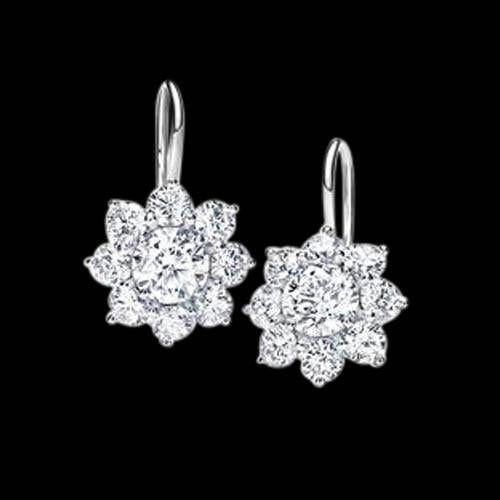 4 Carat Diamonds Earring Pair Dangle Earring White Gold 14K Dangle Earrings