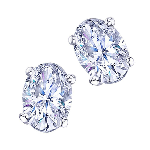  Diamond Earring Pair Oval Diamond Stud Earring White Gold