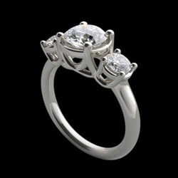 4 Carat Lucida Diamond Three Stone Ring Engagement White Gold Jewelry