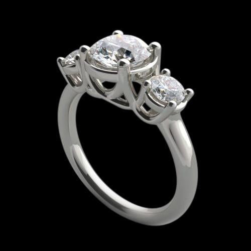 4 Carat Lucida Diamond Three Stone Ring Engagement 3 Stone Anniversary Three Stone Ring