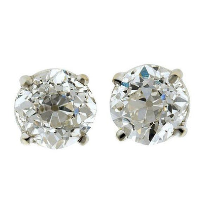  Fancy Princess Cut Style White Gold Diamond Stud Earrings
