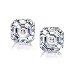 4 Carats Solitaire Asscher Cut Diamond Studs Earring