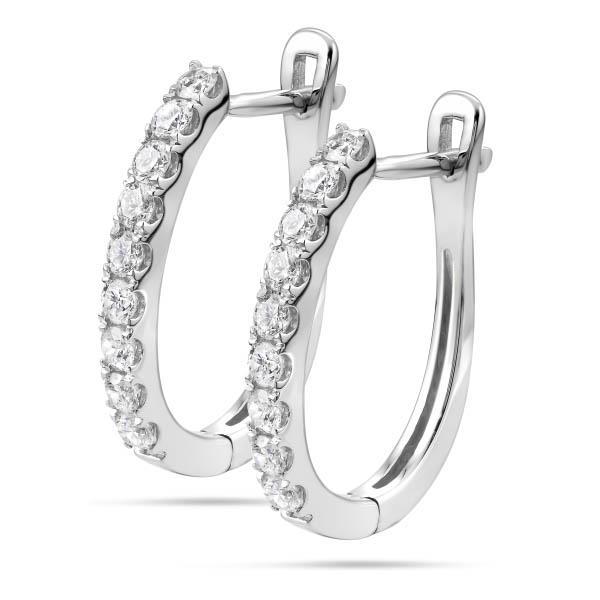  Round Cut Diamond Hop Earring Solid Gold Women Jewelry 