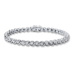 4 Carats Round Cut Natural Earth Mined Diamond Tennis Bracelet White Solid Gold 14K