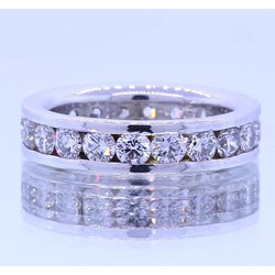 4 Carats Round Natural Earth Mined Diamond Eternity Band White Gold 14K