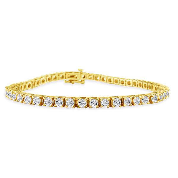 4 Ct Round Cut Diamond Tennis Ladies Bracelet Solid Yellow Gold Tennis Bracelet