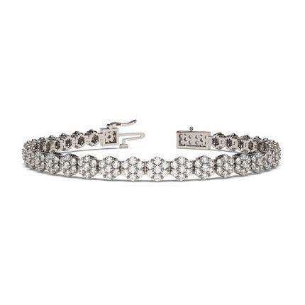 4 Ct Round Shaped Diamond Tennis Bracelet 14K White Gold Jewelry Tennis Bracelet
