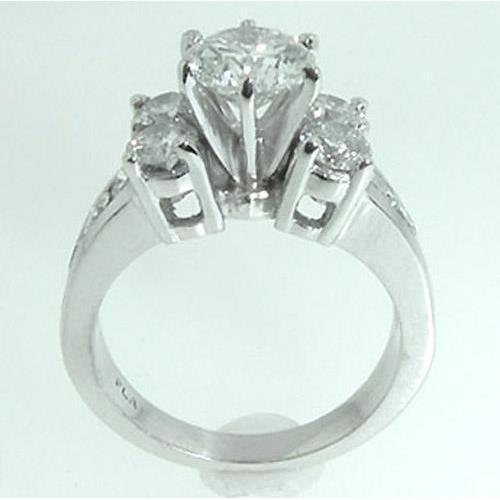 Fancy Princess Cut Vintage Style White Gold Diamond Solitaire Ring with Accents 