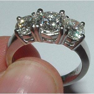 4 Ct. White Gold Diamond Three Stone Engagement Ring