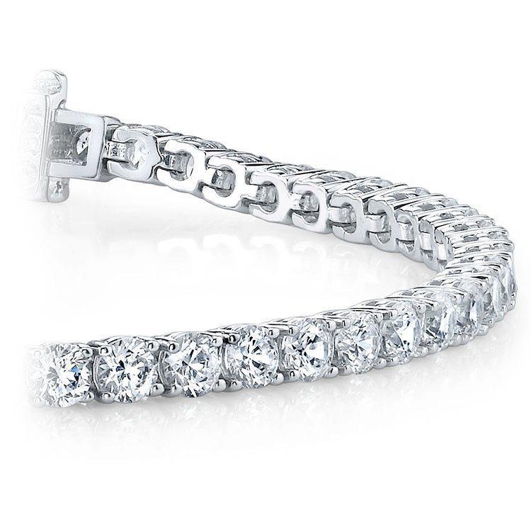 4 Prong Set Round Diamond Tennis Bracelet White Gold Fine Jewelry Tennis Bracelet
