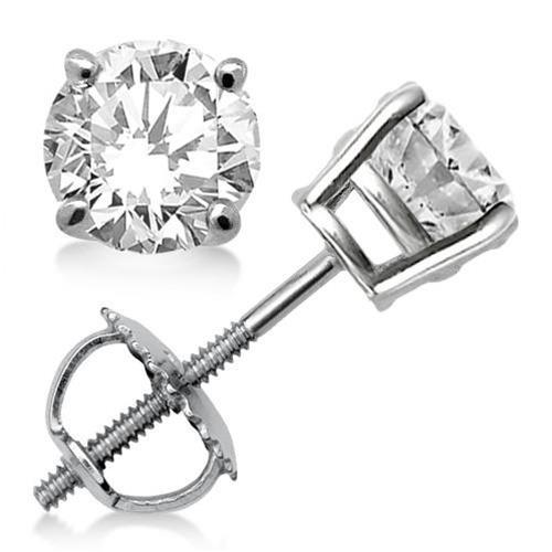 4 Prong Set New High Quality Wedding  Stud Earrings White Gold Diamond